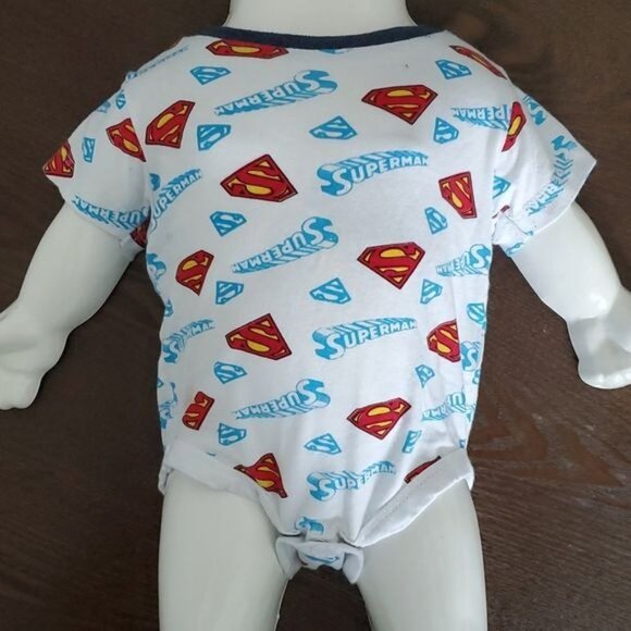 0-3 Months Baby SUPERMAN DC Comics Short Sleeve T Tee Shirt Shorts INFANT BOY - Picture 10 of 13